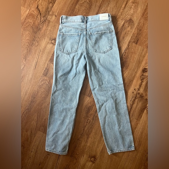 Express | High Wasted Light Wash Ripped Straight Ankle Jeans | Size 0 - Picture 9 of 14